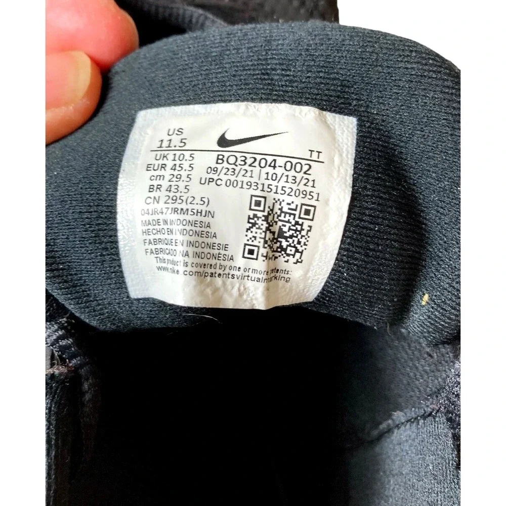 Nike Mens Revolution 5 BQ3204-002 Black White Low Top Lace Up Running Shoes 11.5